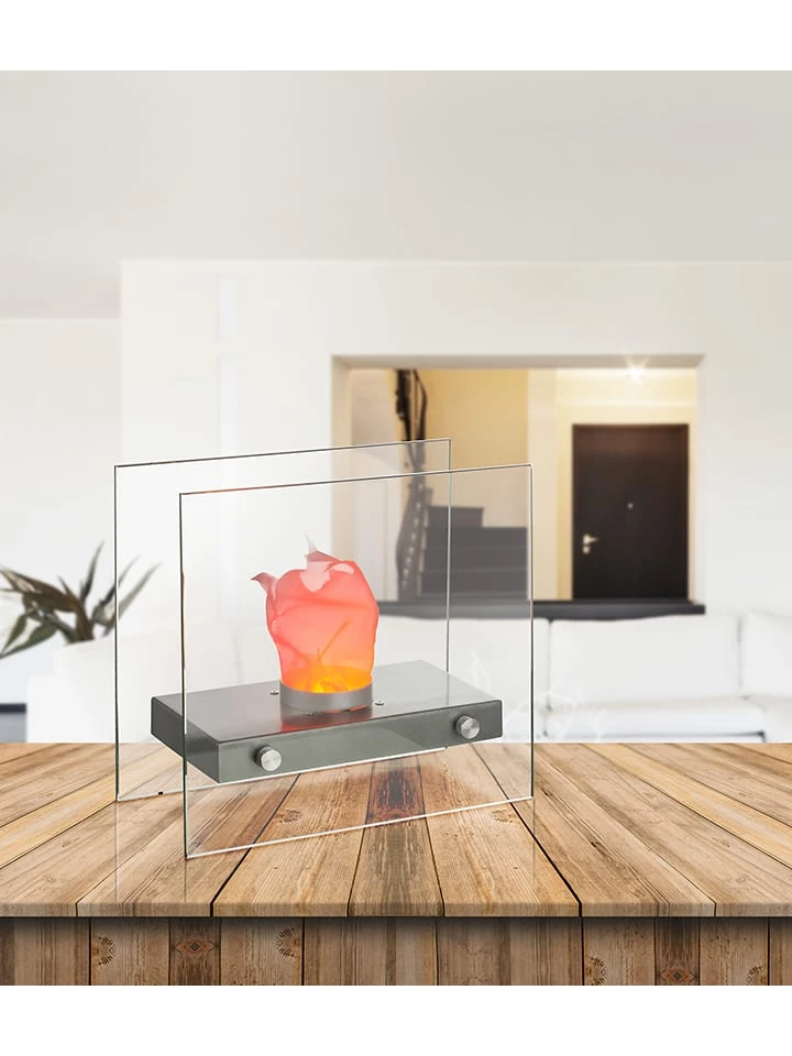 Globo Lighting LED-Tischkamin In Transparent/ Schwarz - (B)30,5 X (H)28,5 X (T)15 Cm – Bild 3