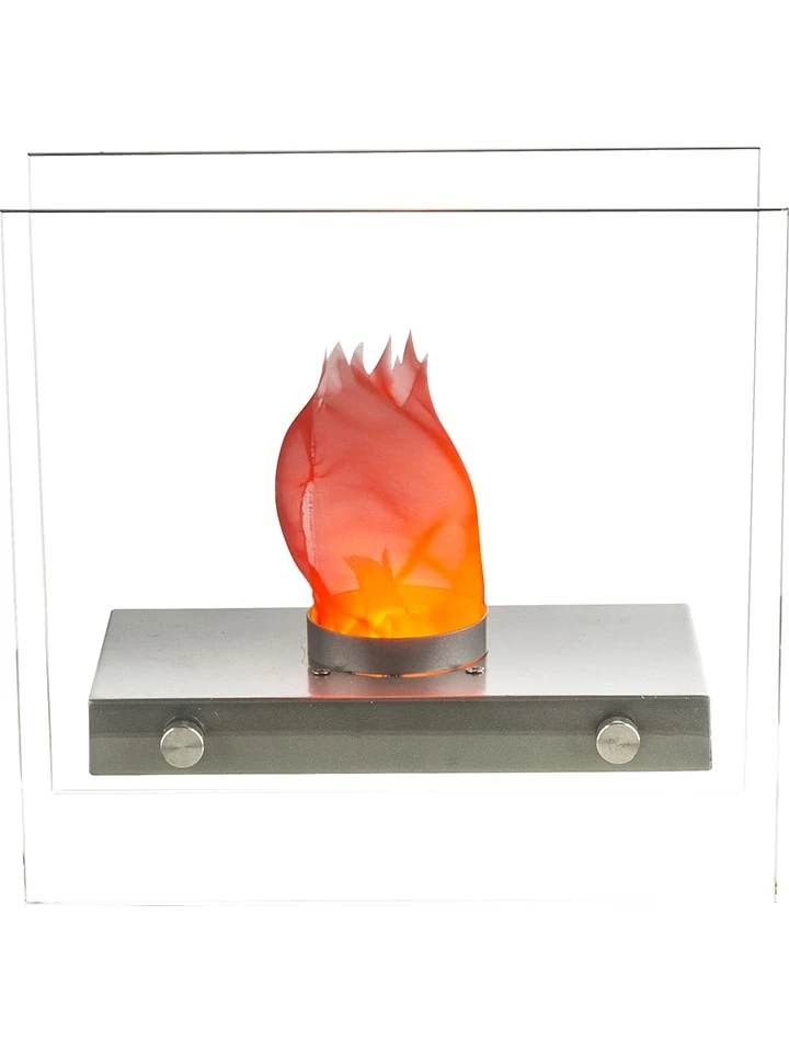 Globo Lighting LED-Tischkamin In Transparent/ Schwarz - (B)30,5 X (H)28,5 X (T)15 Cm