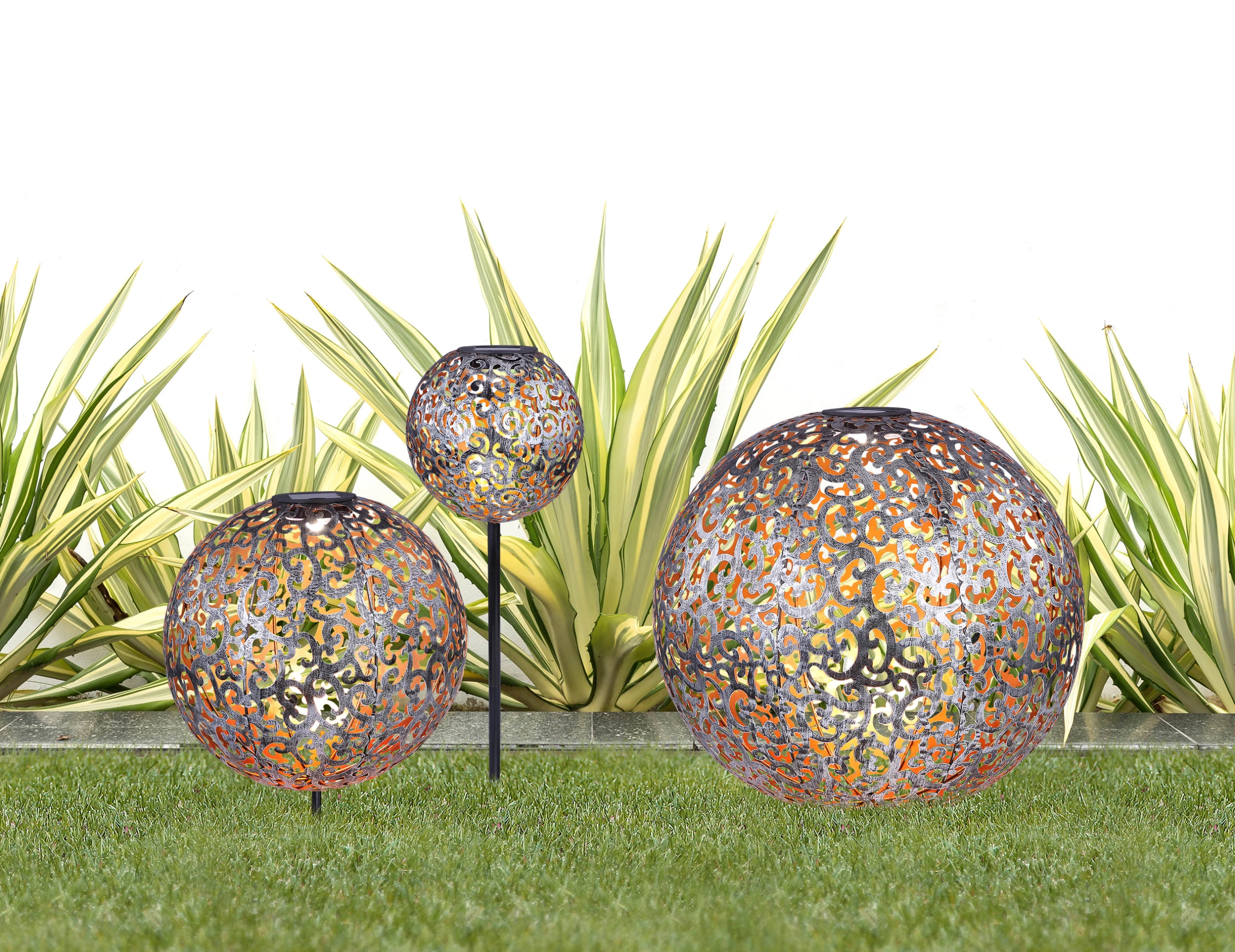 Globo Lighting Solarleuchte "SOLARLEUCHTE METALL SILBERFARBEN, 1XLED" In Silver – Bild 2