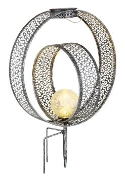 Globo Lighting Solarleuchte "SOLARLEUCHTE METALL SILBERFARBEN, 1XLED" In Silver