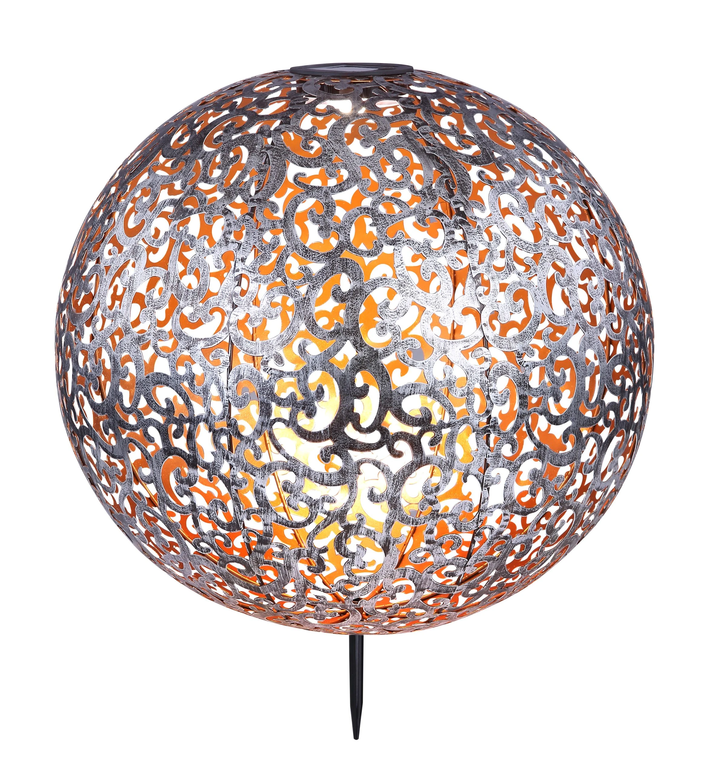 Globo Lighting Solarleuchte "SOLARLEUCHTE METALL SILBERFARBEN, 1XLED" In Silver