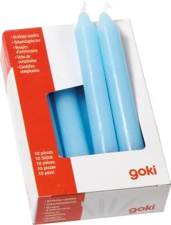 Goki Geburtstagskerzen-Set Hellblau, 10 Stück