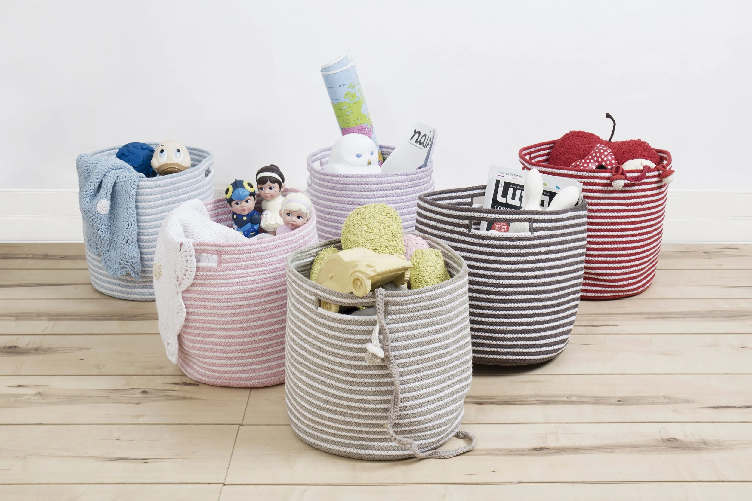 Happy Decor Kids Korb "Gestreifter" In Rosa - Ø 30 Cm – Bild 6