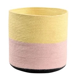 Happy Decor Kids Korb "Rainbow" In Rosa/Gelb - 28x28x28 Cm