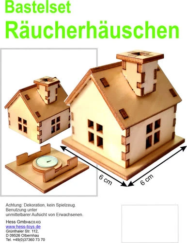 Hess Holzspielzeug Bastelset Räucherhaus, Klein – Bild 2