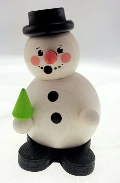 Hess Holzspielzeug Räucherfigur Schneemann Mit Baum