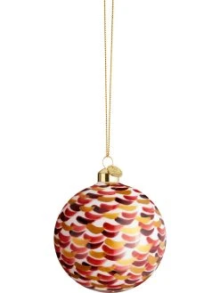 Holme Gaard Christbaumkugel "Souvenir" In Rot/ Gold - Ø 8 Cm