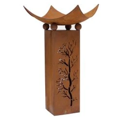 HomeLiving Deko-Säule "Feuerschale" 400x400x750 In Braun