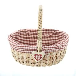 HomeLiving Einkaufskorb "Karo" 320x420x170 In Weiß