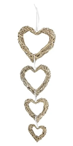 HomeLiving Hänger "Herzgirlande" 300x300x900 In Grau