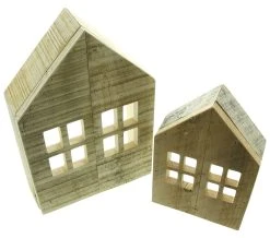 HomeLiving Holz-Deko "Häuschen" 370 In Braun
