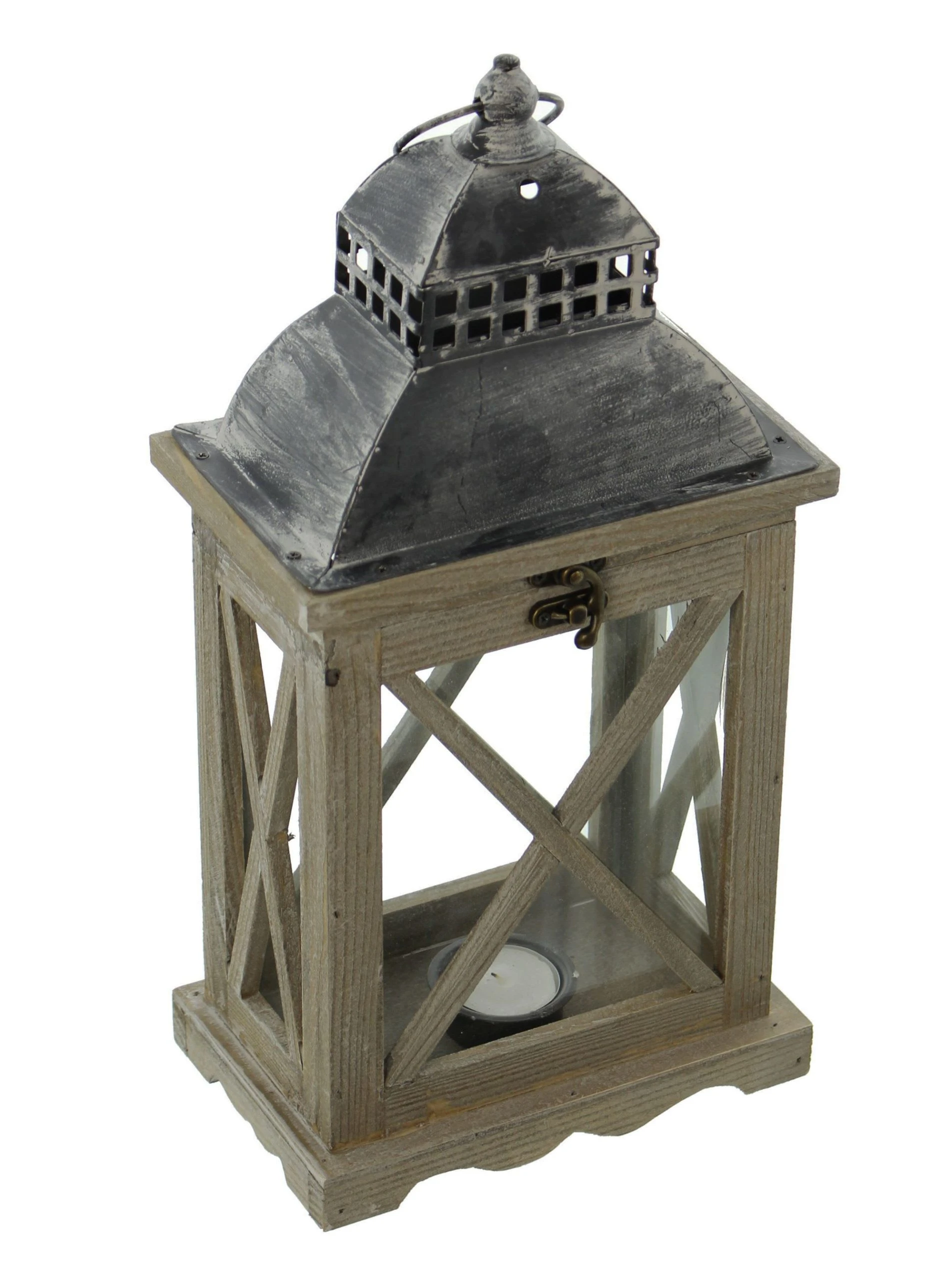 HomeLiving Holz-Laterne "Klassik" 190x120x390 In Braun – Bild 4