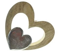 HomeLiving Holzdeko "Herz" 240x250 In Bunt