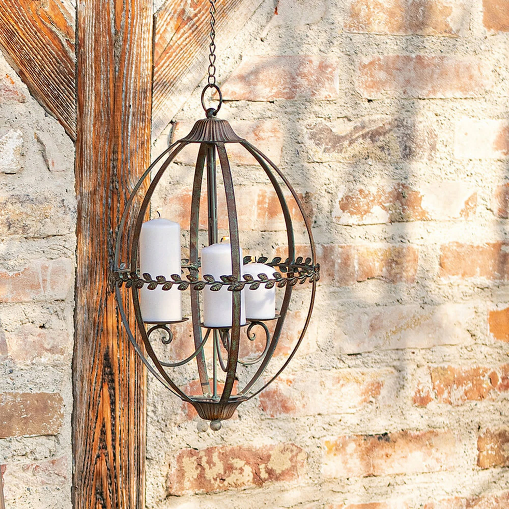 HomeLiving Kerzenhalter "Antik" 300x300x820 In Braun – Bild 2