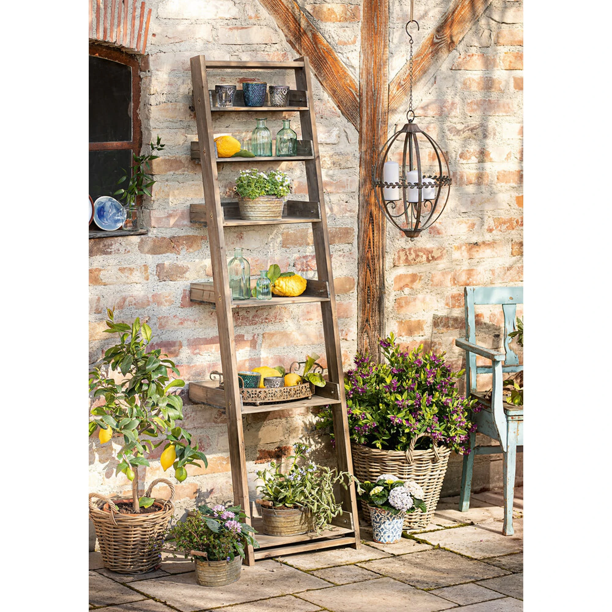 HomeLiving Kerzenhalter "Antik" 300x300x820 In Braun – Bild 3