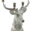 HomeLiving Kerzenhalter "Hirsch" 260x170x320 In Silber