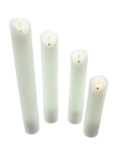 HomeLiving LED-Kerze "Elegance 4er Set" 50x50x350 In Weiß