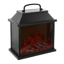 HomeLiving LED-Laterne "Kamin" 300x170x290 In Schwarz