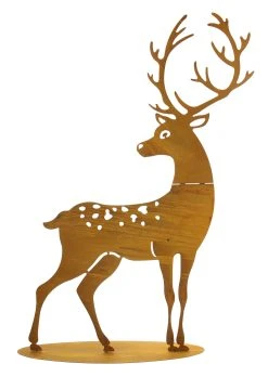 HomeLiving Metall-Hirsch "Rost" 550x100x750 In Bunt