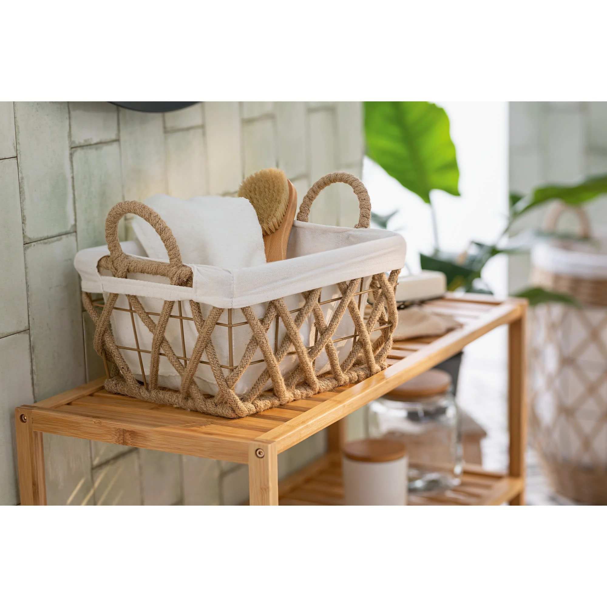 HomeLiving Metallkorb "Rope" 260x330x170 In Grau – Bild 2