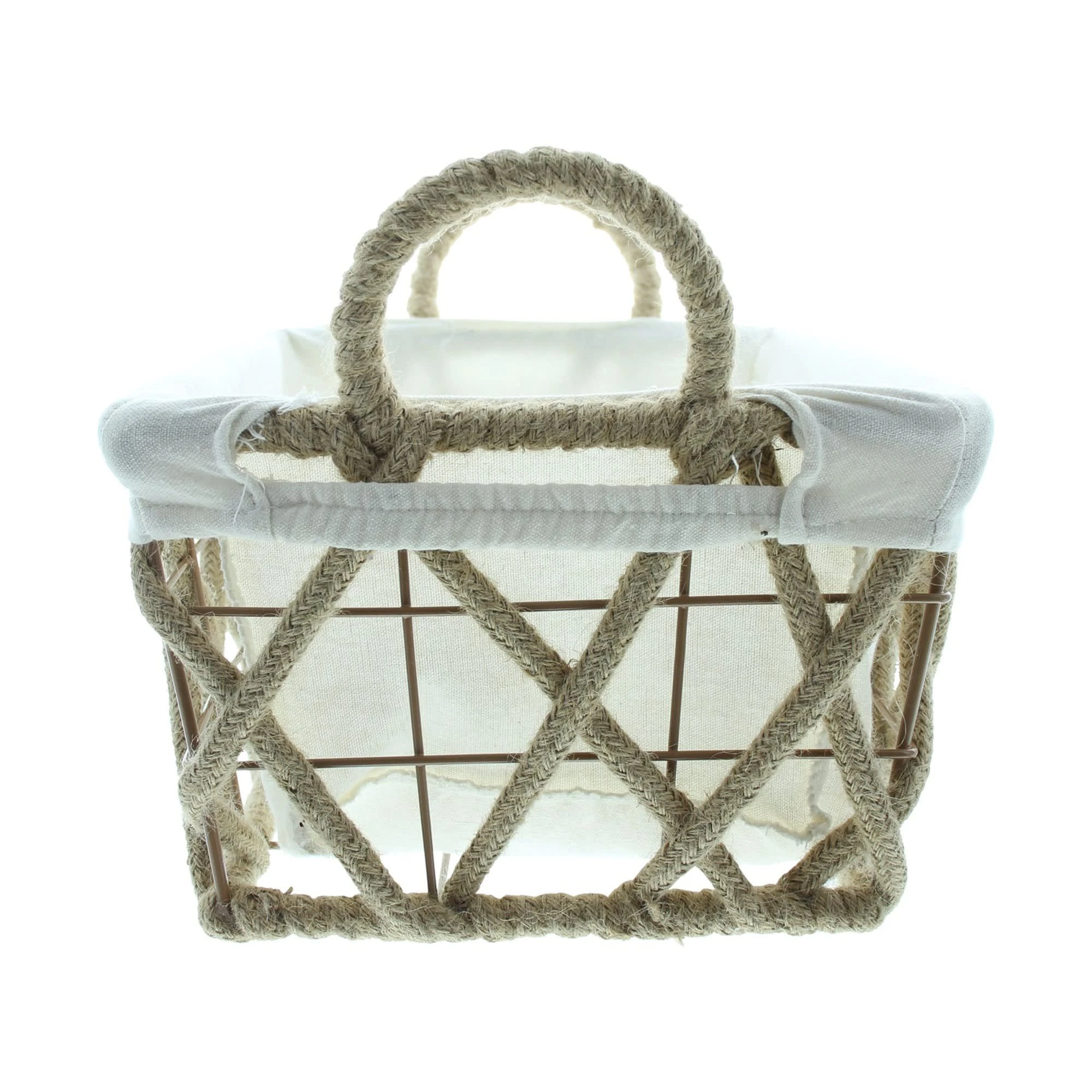HomeLiving Metallkorb "Rope" 260x330x170 In Grau – Bild 3