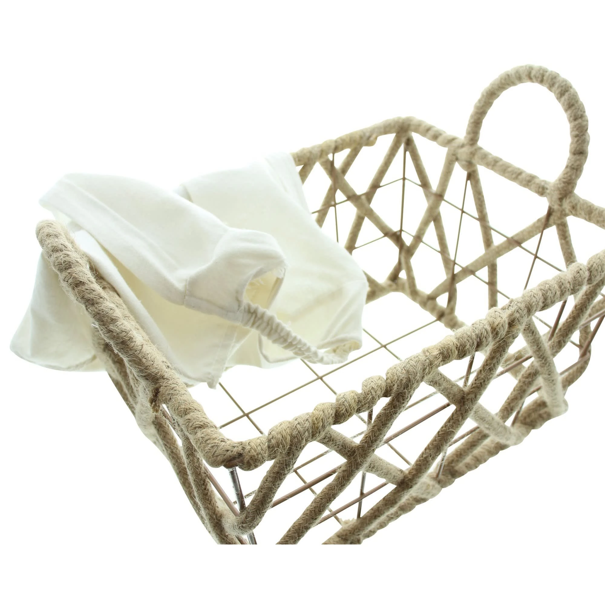 HomeLiving Metallkorb "Rope" 260x330x170 In Grau – Bild 4