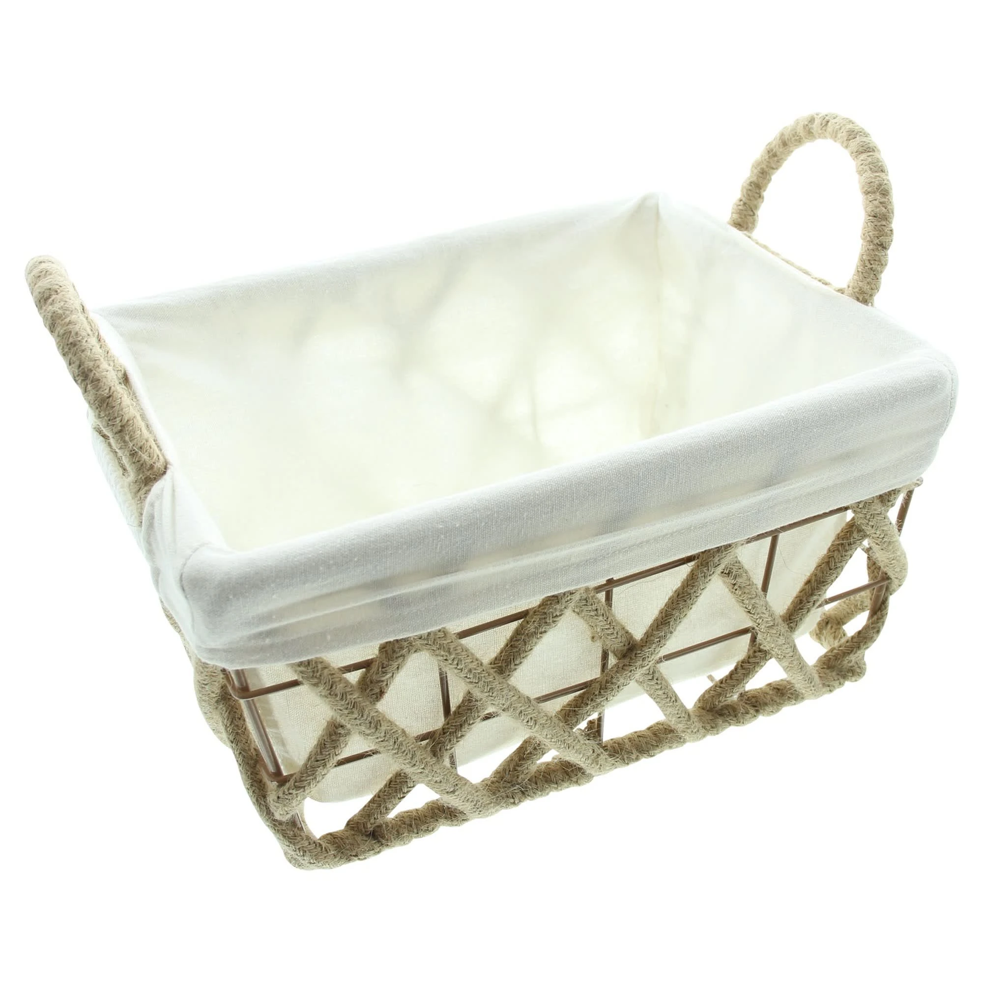 HomeLiving Metallkorb "Rope" 260x330x170 In Grau