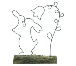 HomeLiving Spar-Set 2x Deko "Häschen", 16 X 21 Cm In Grau