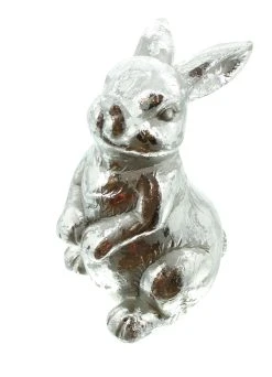 HomeLiving Spar-Set 2x Deko-Hase "Silber", 18 Cm In Silber