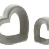 HomeLiving Spar-Set 2x Deko-Herz "Grey", 16 Cm In Grau