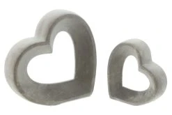 HomeLiving Spar-Set 2x Deko-Herz "Grey", 16 Cm In Grau