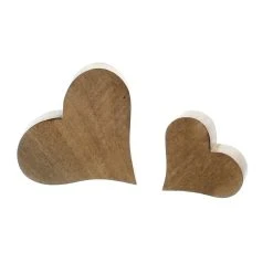 HomeLiving Spar-Set 2x Deko-Herz "Liebessturm", 15 Cm, 4 Cm In Braun