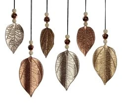 HomeLiving Spar-Set 2x Hänger "Schimmerblatt", 5 X 10 Cm In Bunt