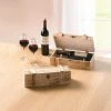 HomeLiving Spar-Set 2x Holz-Truhe "Rustikal", 36 X 12 X 11 Cm In Beige