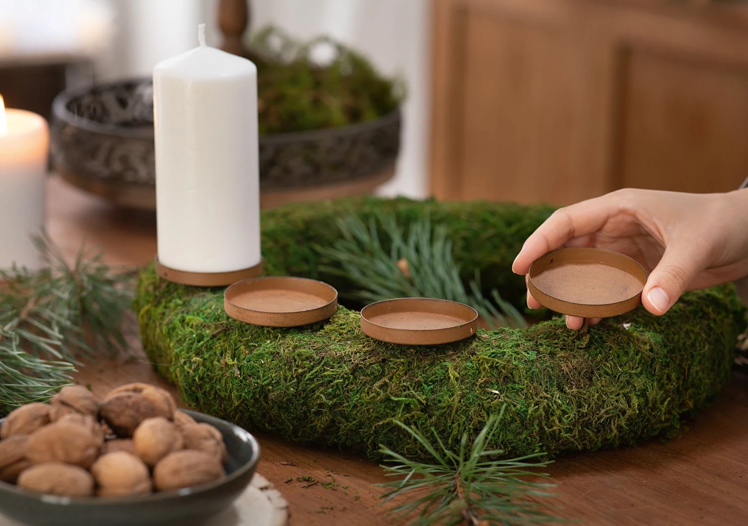 HomeLiving Spar-Set 2x Kerzenhalter "Rost", Ø 7 Cm In Braun – Bild 2