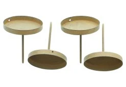 HomeLiving Spar-Set 2x Kerzenhalter "Rost", Ø 7 Cm In Braun