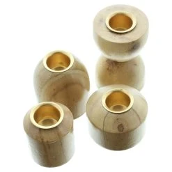 HomeLiving Spar-Set 2x Kerzenhalter "Scandi", Höhe 5 Cm - 9 Cm In Bunt