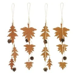 HomeLiving Spar-Set 2x Metallhänger "Herbstblätter", Ca. Gesamtlänge 45 Cm In Braun