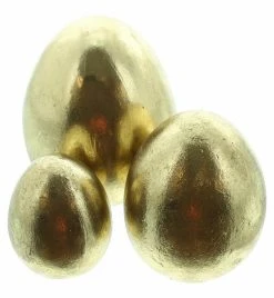 HomeLiving Spar-Set 2x Osterei "Gold", 6x7 Cm, 8x10 Cm, 10x12 Cm In Gold