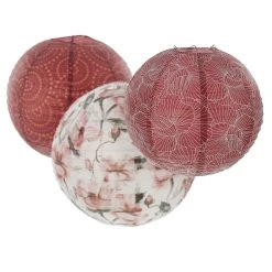 HomeLiving Spar-Set 2x Papier-Lampion "Flower", 2 X 40 Cm In Bunt