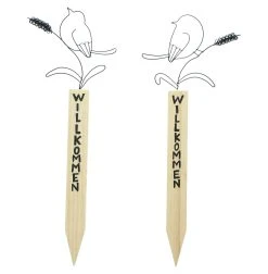 HomeLiving Spar-Set 2x Stecker "Willkommen", Höhe 30 Cm In Schwarz