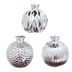 HomeLiving Spar-Set 2x Vase "Silberschein", 8 X 9 Cm In Silber