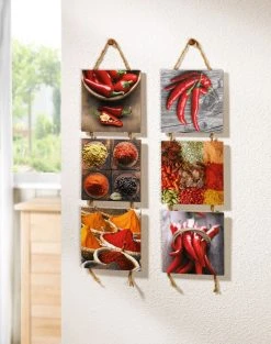 HomeLiving Spar-Set 2x Wandhänger "Spicy", 15 X 15 X 55 Cm, GH 55 Cm In Bunt