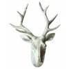 HomeLiving Wanddeko "Hirschkopf" 330x420x190 In Silber