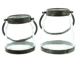 HomeLiving Windlichter "Industrial" 130x130x150 In Schwarz