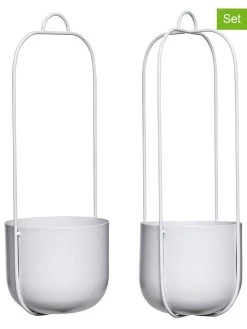 Hübsch 2er-Set: Hängetöpfe In Grau - (H)44 X Ø 16 Cm