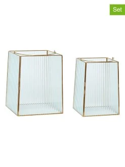 Hübsch 2er-Set: Laternen "Ripple" In Gold