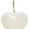 Ib Laursen HERZ Weiß Metall Mit Juteschnur Zum Hängen 10 Cm