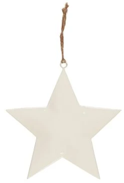 Ib Laursen STERN Weiß Metall Mit Juteschnur Zum Hängen 20 Cm