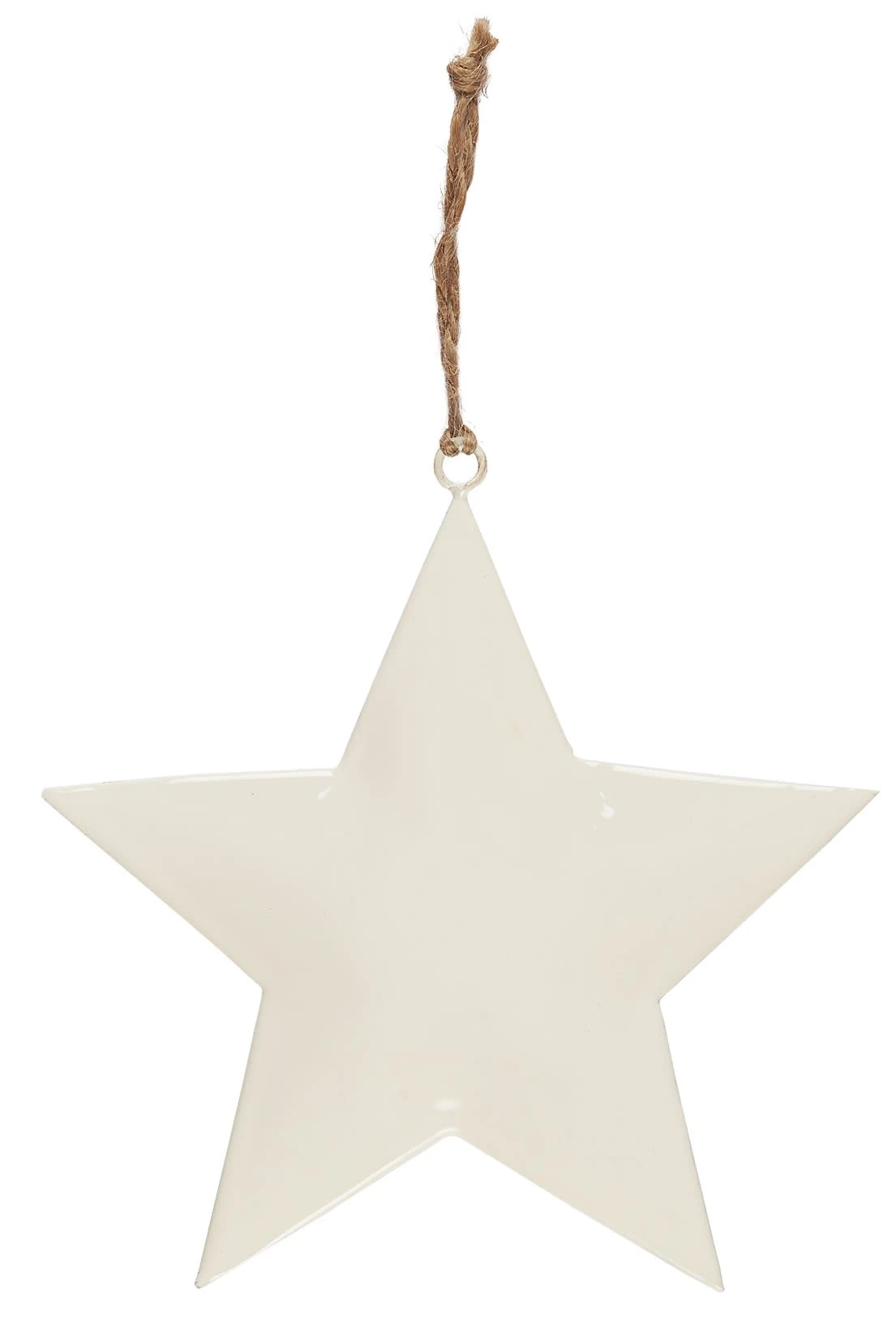 Ib Laursen STERN Weiß Metall Mit Juteschnur Zum Hängen 20 Cm